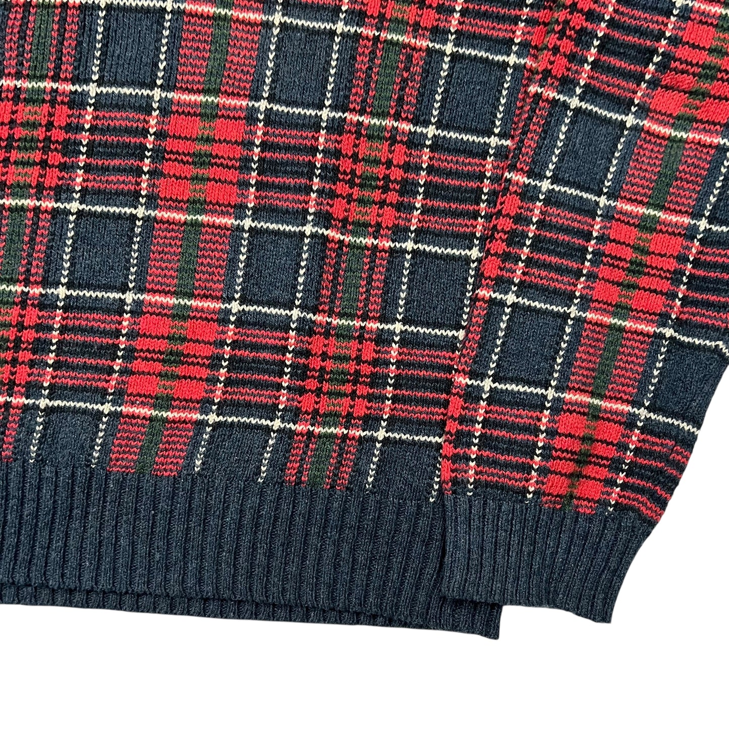 Vintage 90s Polo Ralph Lauren plaid 100% cotton knit sweater (L)