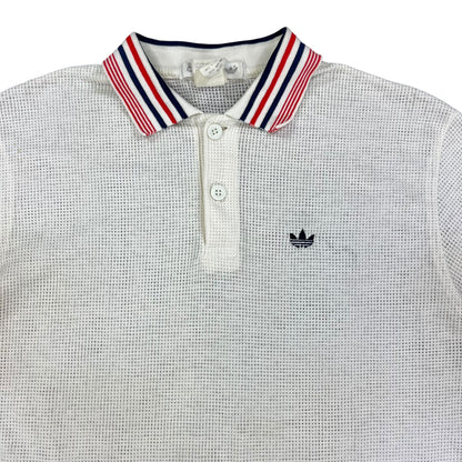 Vintage 80s Adidas USA made mesh polo shirt (M)