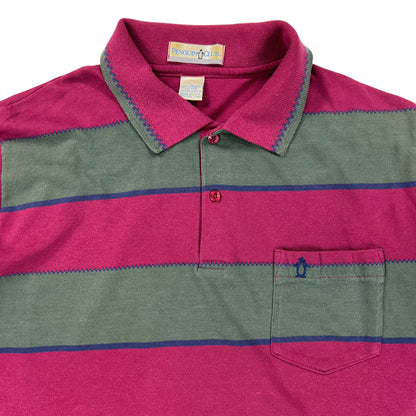 Vintage 90s Penguin Club striped polo shirt (L)