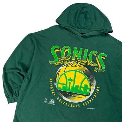 Vintage 90s Magic Johnson T’s Seattle Super Sonics long sleeve hoodie shirt (XL)