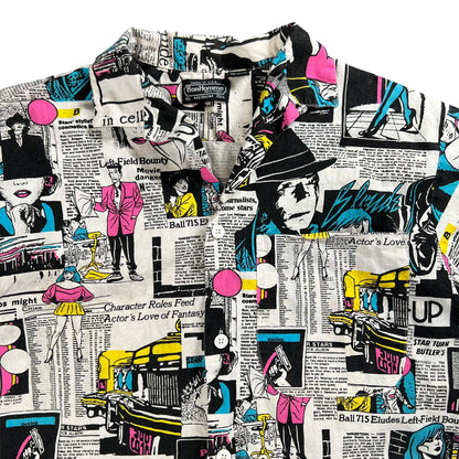Vintage 80s BonHomme Pop Art loop bar button up shirt (M/L)