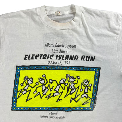 Vintage 1991 Electric Island Run art style tee (L)