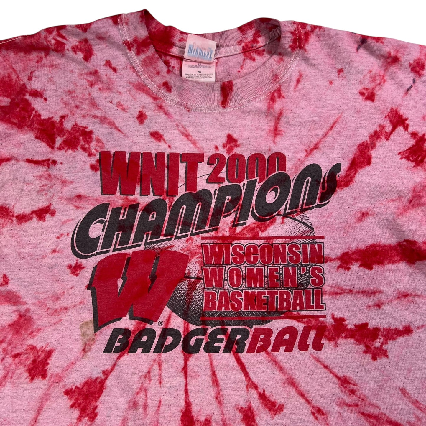 Vintage 2000 Wisconsin Badgers women’s basketball champs tie dye tee (XL)