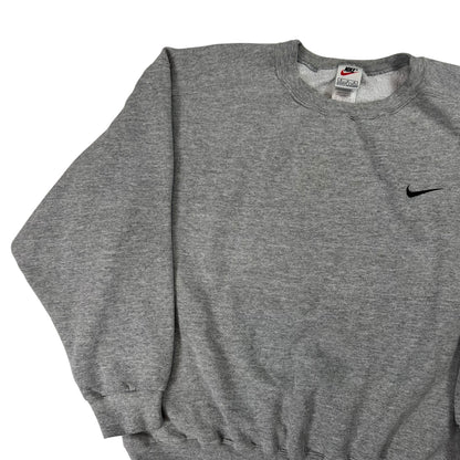 Vintage 90s Nike mini swoosh grey crewneck (M)