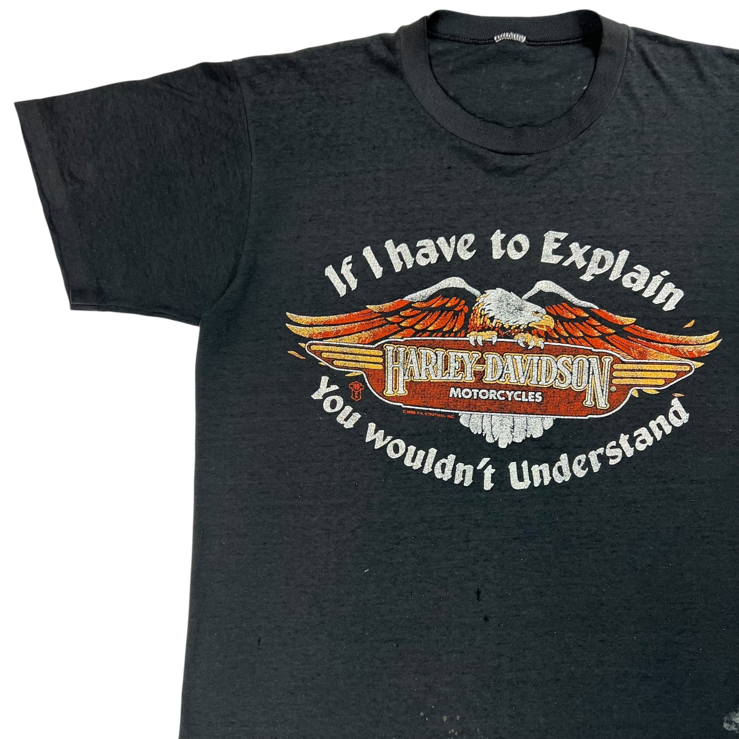 Vintage 1983 Harley Davidson If I Have To Explain You Wouldn’t Understand faded tee (L)