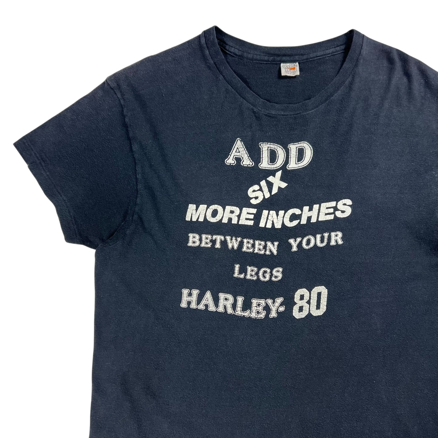 Vintage 1980 Harley Davidson Add Six More Inches between your legs biker tee (M)