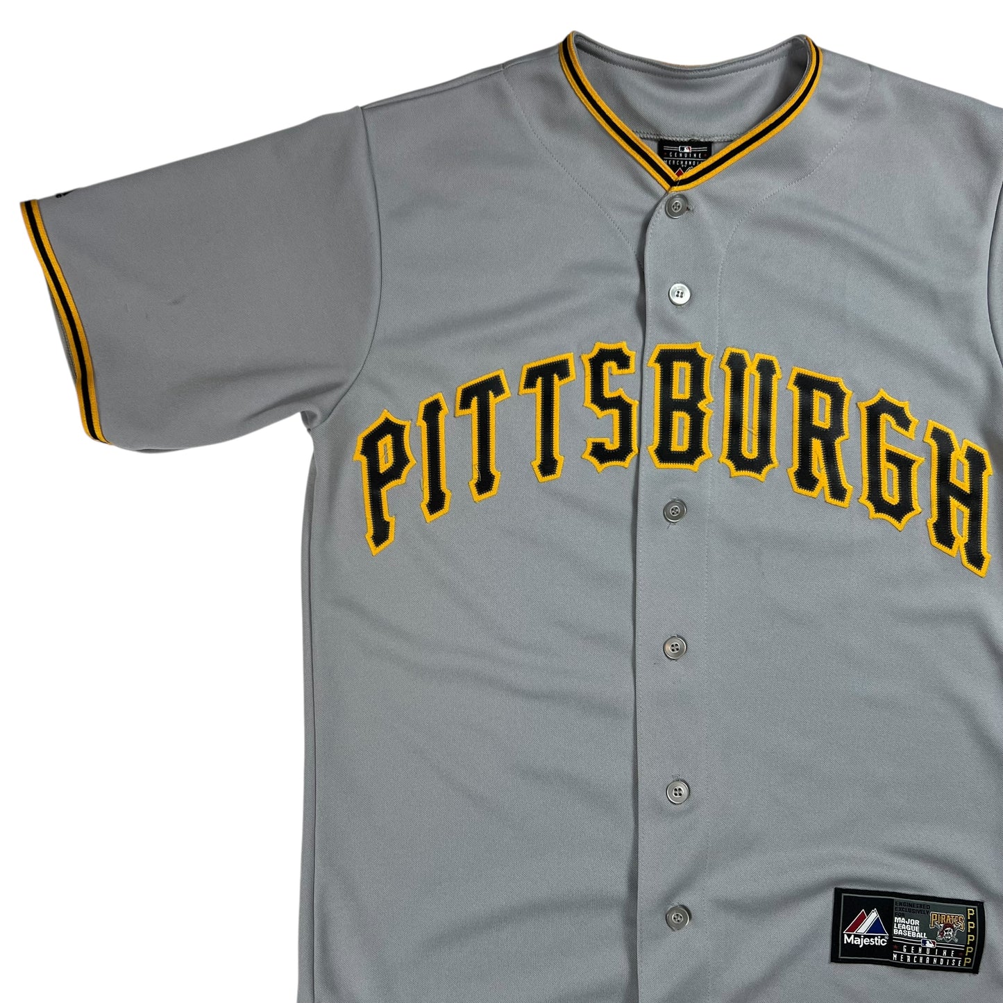 Vintage Y2K Majestic Pittsburgh Pirates grey MLB jersey (M)