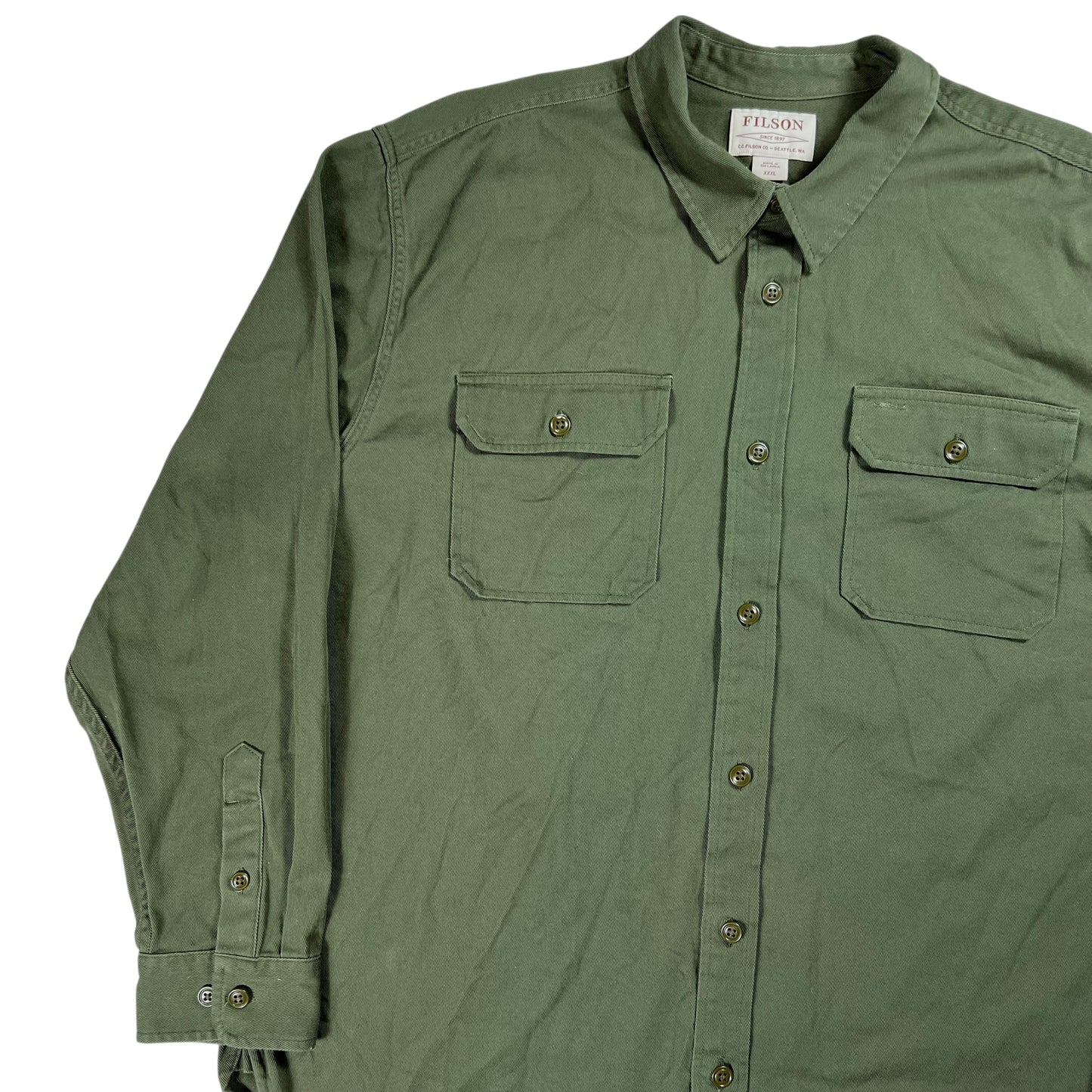 Y2K C.C. Filson Co. Seattle Washington button up shirt (XXXL)