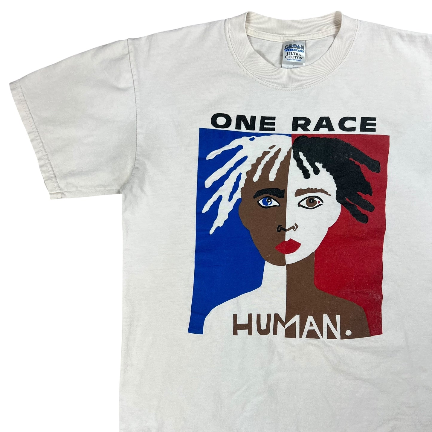 Vintage Y2K One Race Human art tee (M)