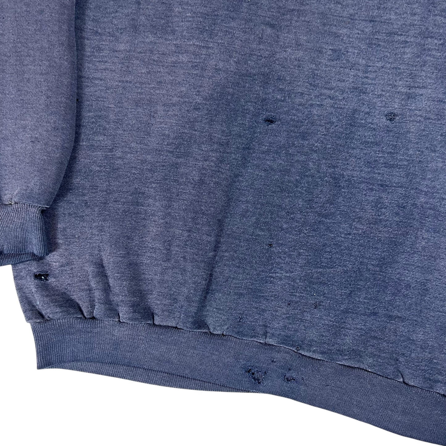 Vintage 1970s Russell Athletic Pfizer faded & distressed navy crewneck (M)