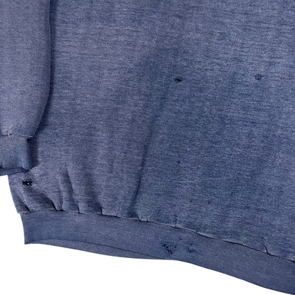 Vintage 1970s Russell Athletic Pfizer faded & distressed navy crewneck (M)