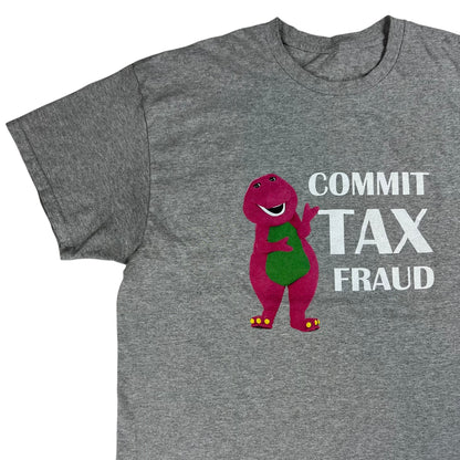 Y2K Barney COMMIT TAX FRAUD parody tee (XL)