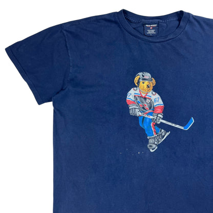 Vintage 90s Polo Sport Ralph Lauren Hockey faded Polo Bear tee (L/XL)