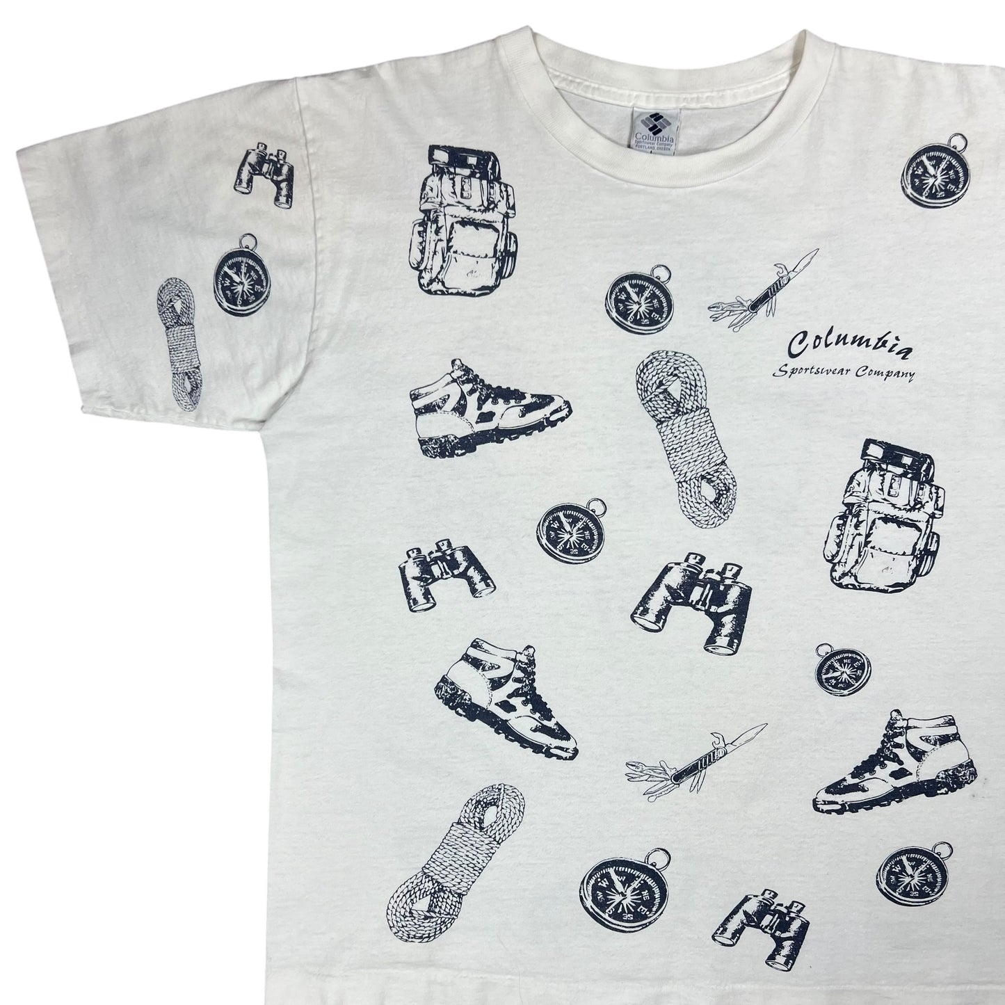 Vintage 90s Columbia Sportswear Company All Over Print tee (L)