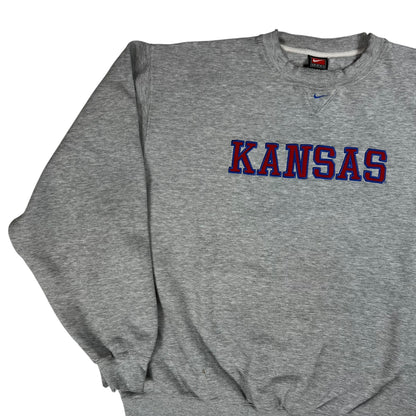 Vintage Y2K Nike center swoosh Kansas Jayhawks crewneck (L/XL)