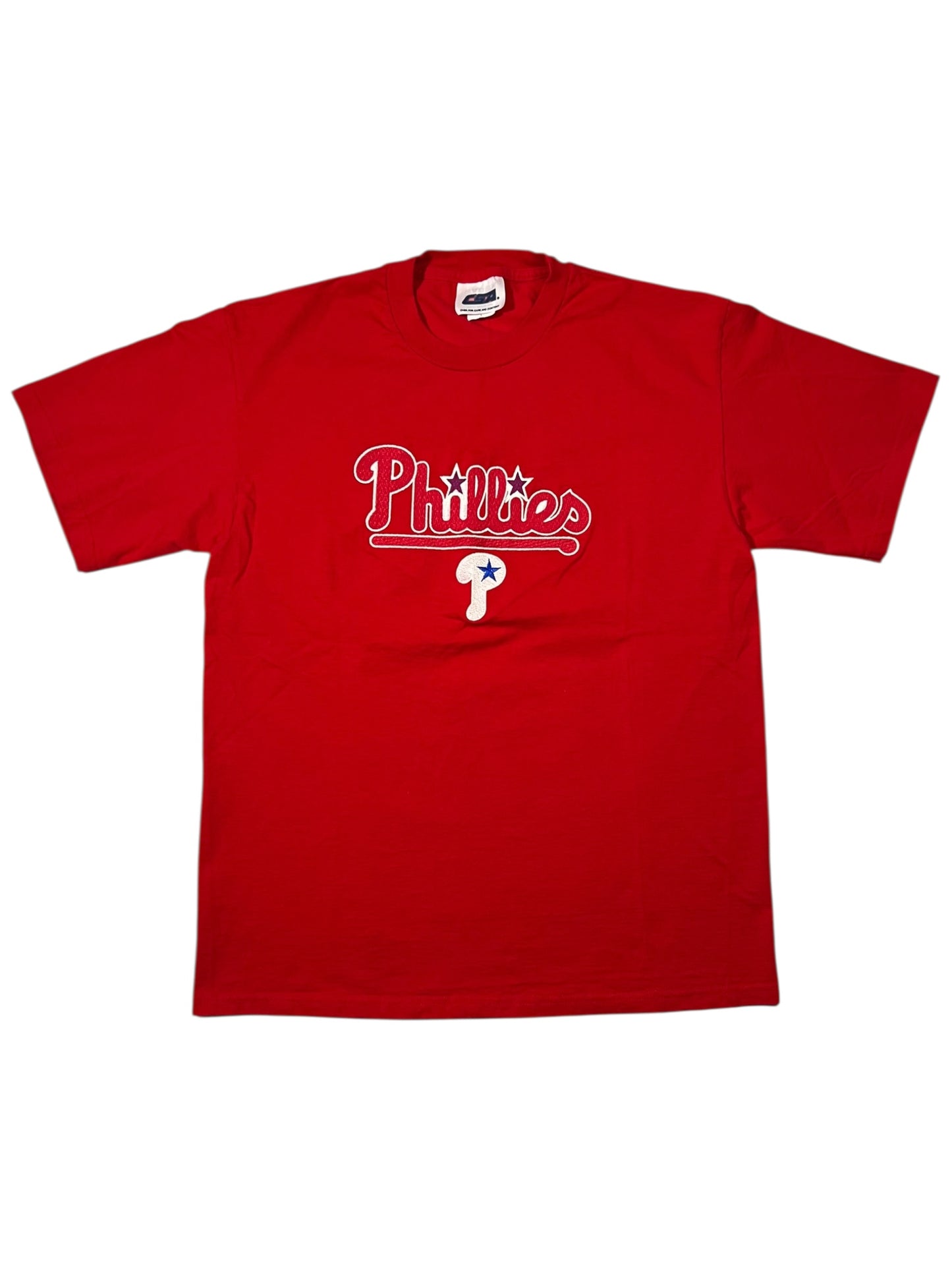 Vintage 90s CSA Philadelphia Phillies embroidered red tee (L)