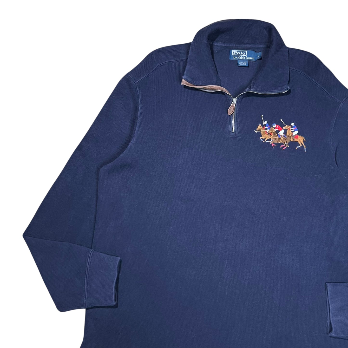 Vintage 90s Polo Ralph Lauren Three Horses 1/4 zip sweatshirt (L)