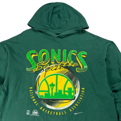 Vintage 90s Magic Johnson T’s Seattle Super Sonics long sleeve hoodie shirt (XL)