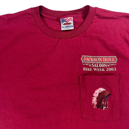 Vintage 2003 Biker Week Jackson Hole Saloon biker tee (L)