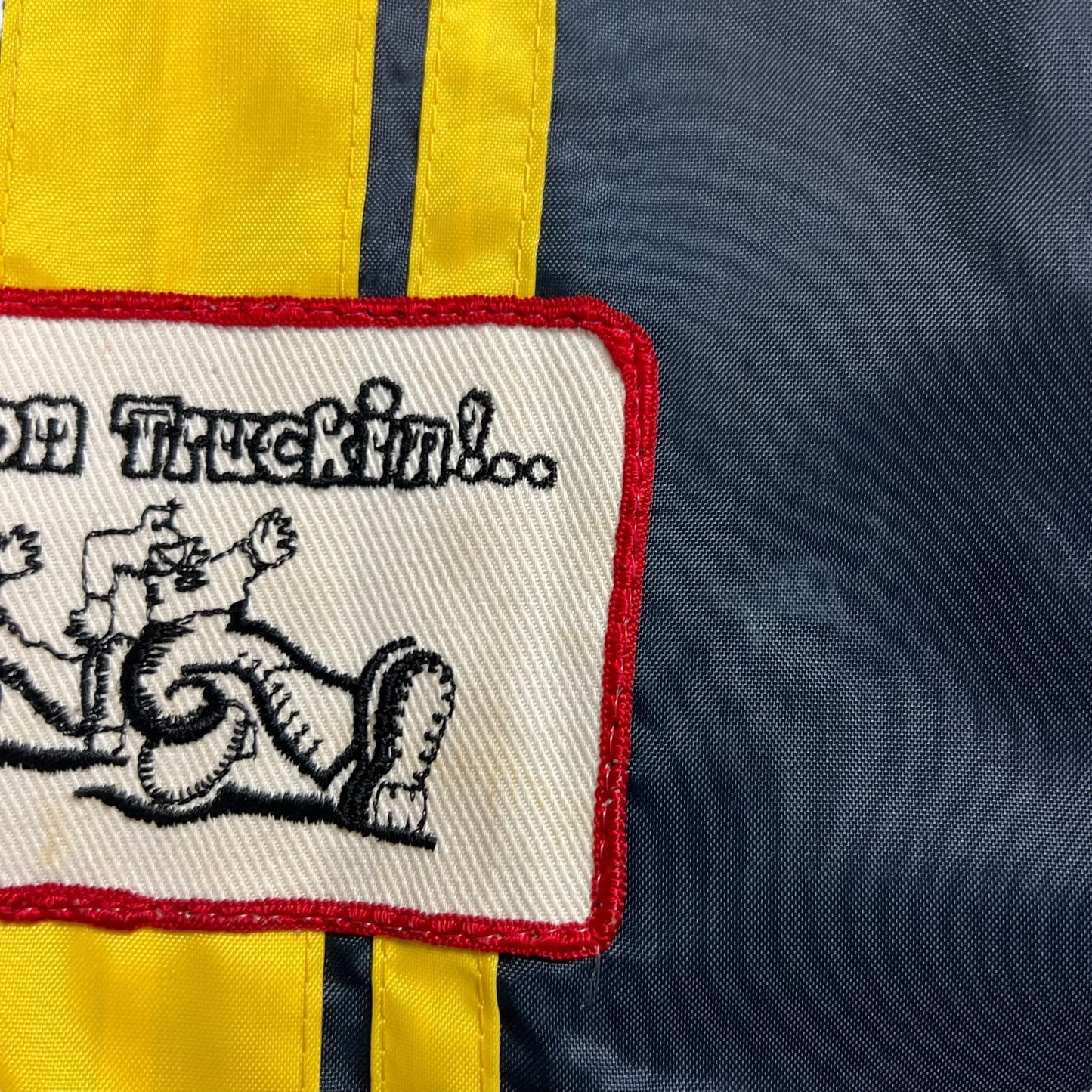 Vintage 1970s Keep On Truckin’ Robert Crumb patch Sherpa lined jacket (L)