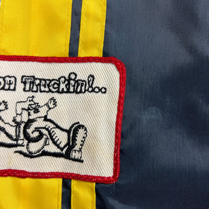 Vintage 1970s Keep On Truckin’ Robert Crumb patch Sherpa lined jacket (L)