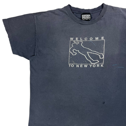 Vintage 90s Welcome to New York Bodybag faded & worn tee (XL)