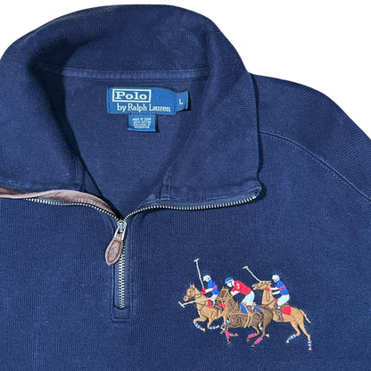Vintage 90s Polo Ralph Lauren Three Horses 1/4 zip sweatshirt (L)