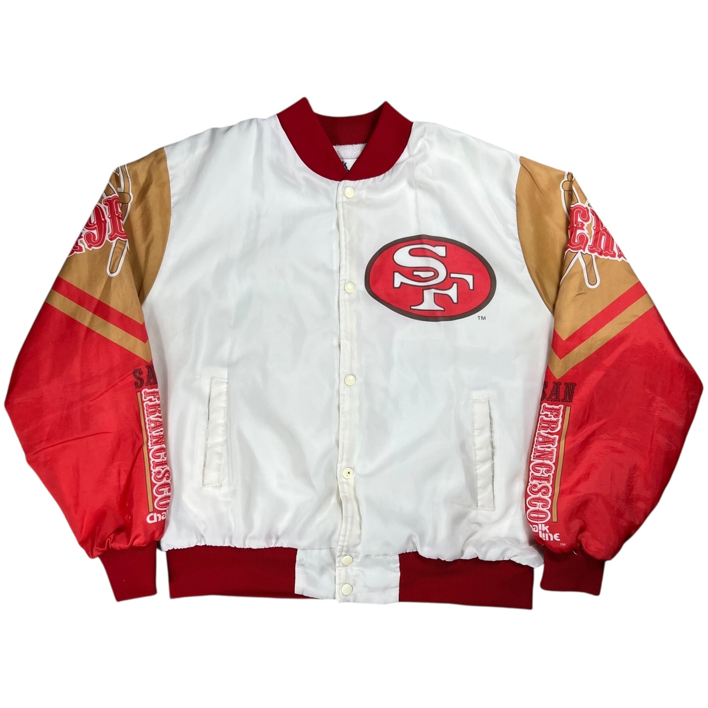 Vintage 90s Chalk Line San Francisco 49ers Miner Fanimation AOP jacket (XL)