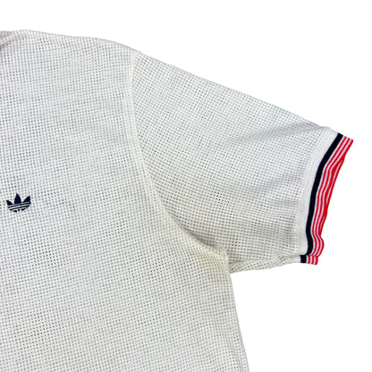 Vintage 80s Adidas USA made mesh polo shirt (M)