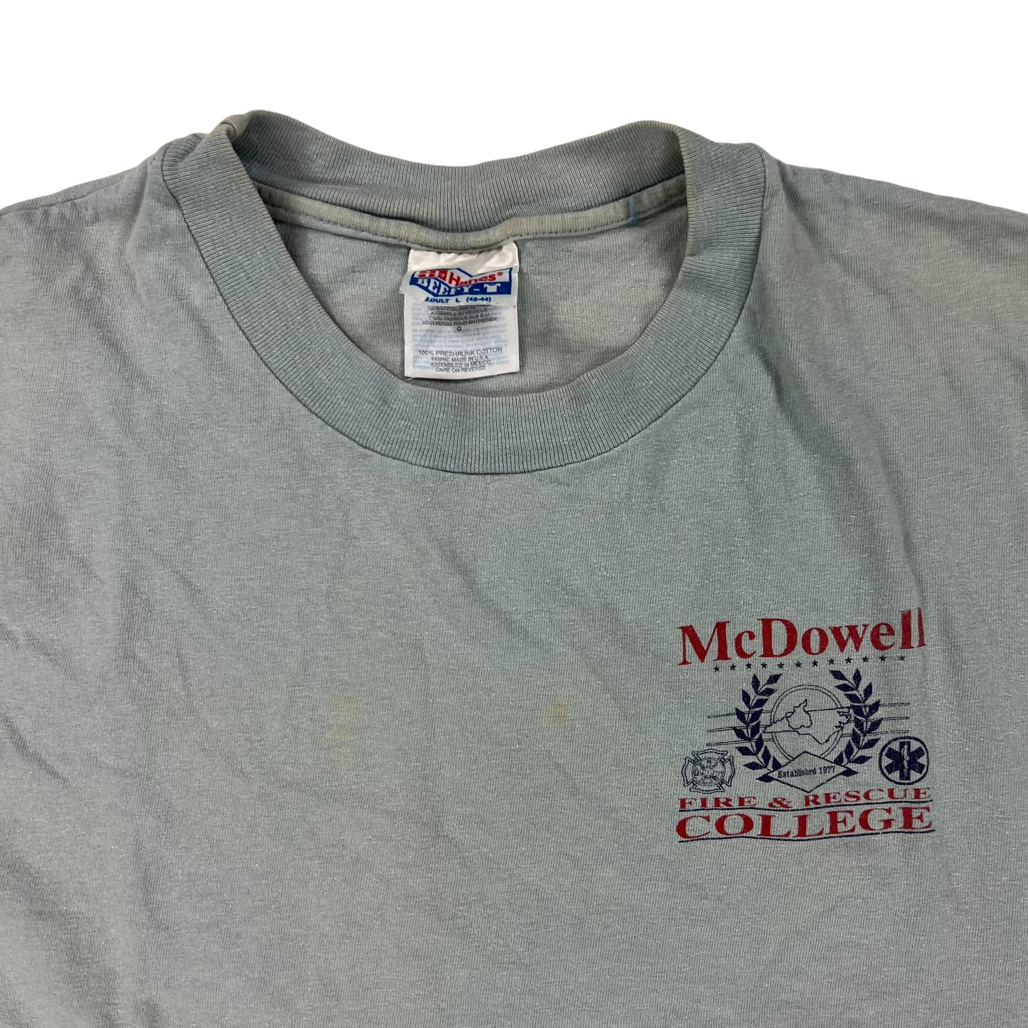 Vintage 90s McDowell Fire & Rescue College tee (L)