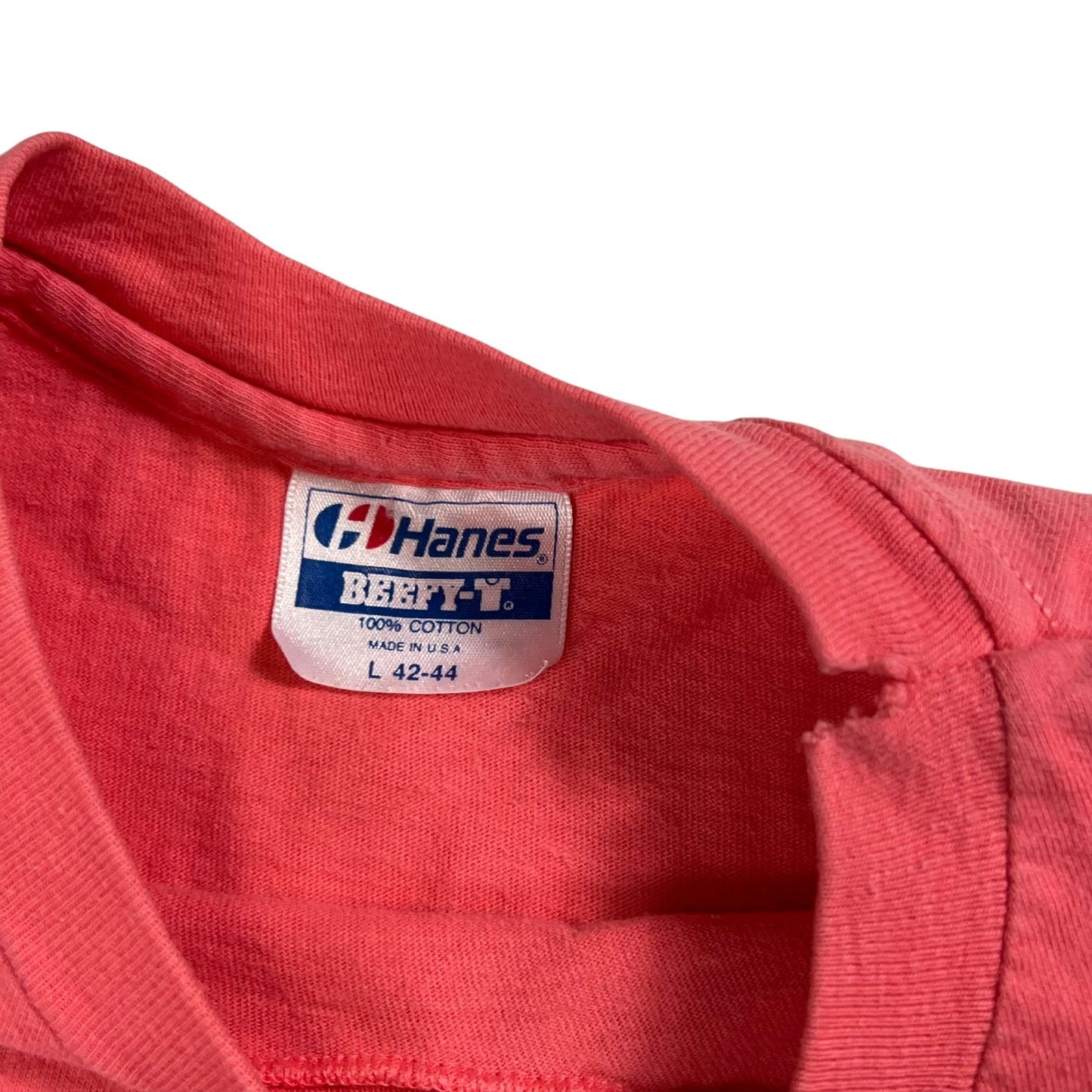 Vintage 80s L.L. Bean salmon pink logo tee (M)