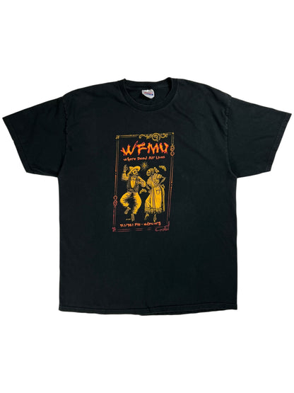 Vintage 90s WFMU 91.1/90.1 FM Where Dead Air Lives radio art tee (XL)