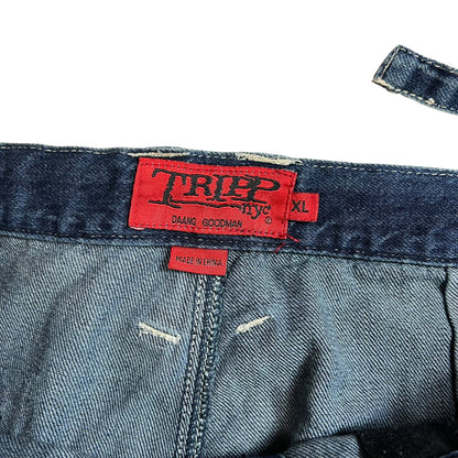 Vintage Y2K TRIPP nyc Daang Goodman rave super baggy denim jeans (36x30)