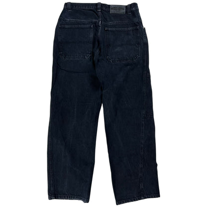 Vintage Y2K Anchor Blue double knee baggy black denim jeans (32x31)