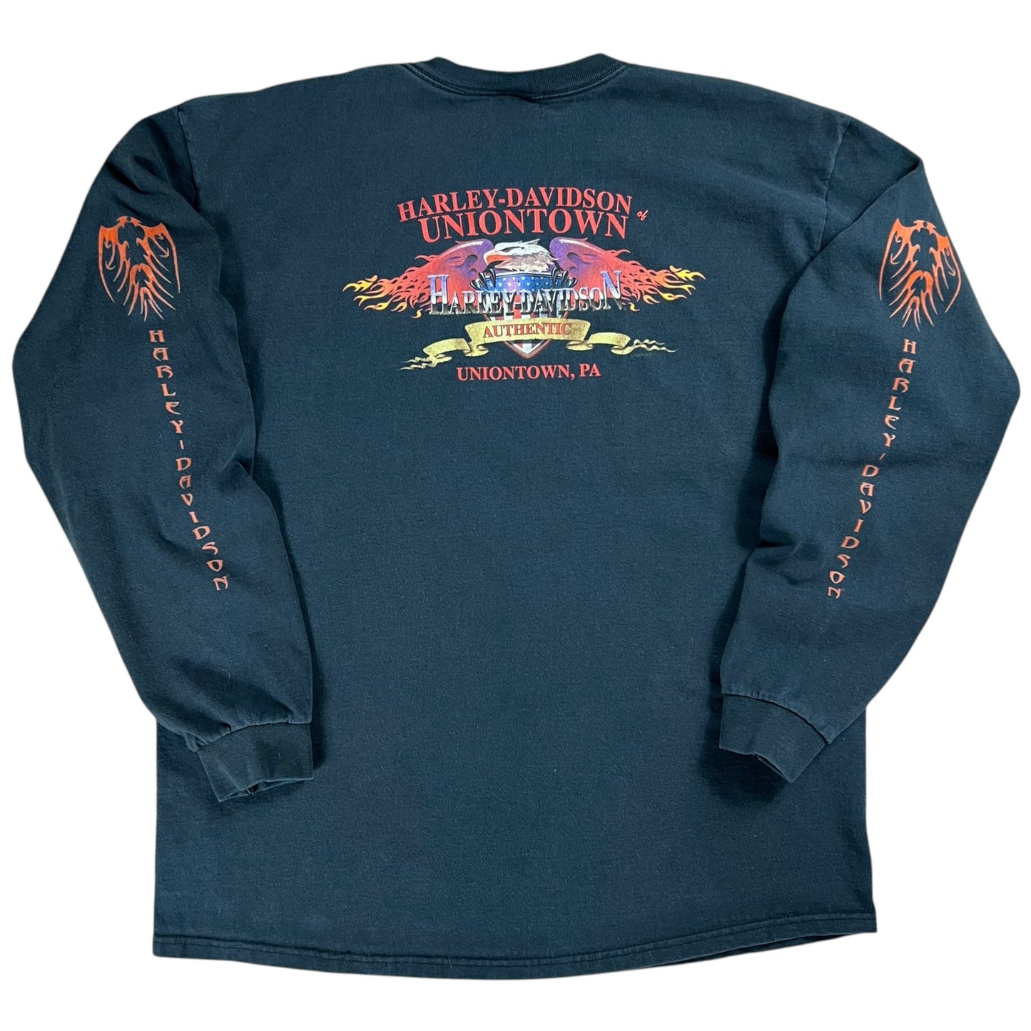 Vintage 1999 Harley Davidson Motorcycles long sleeve print biker shirt (XL)