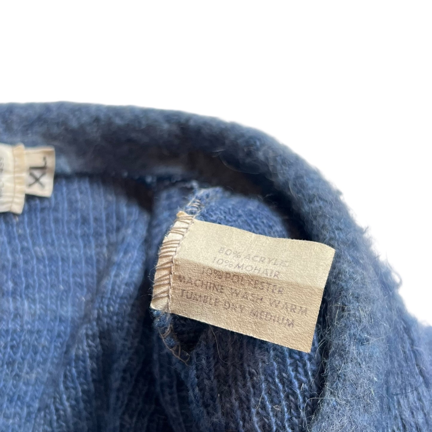 Vintage 1970s Sportswear blue mohair cardigan sweater (L)