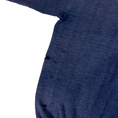 Vintage 1970s Russell Athletic Pfizer faded & distressed navy crewneck (M)