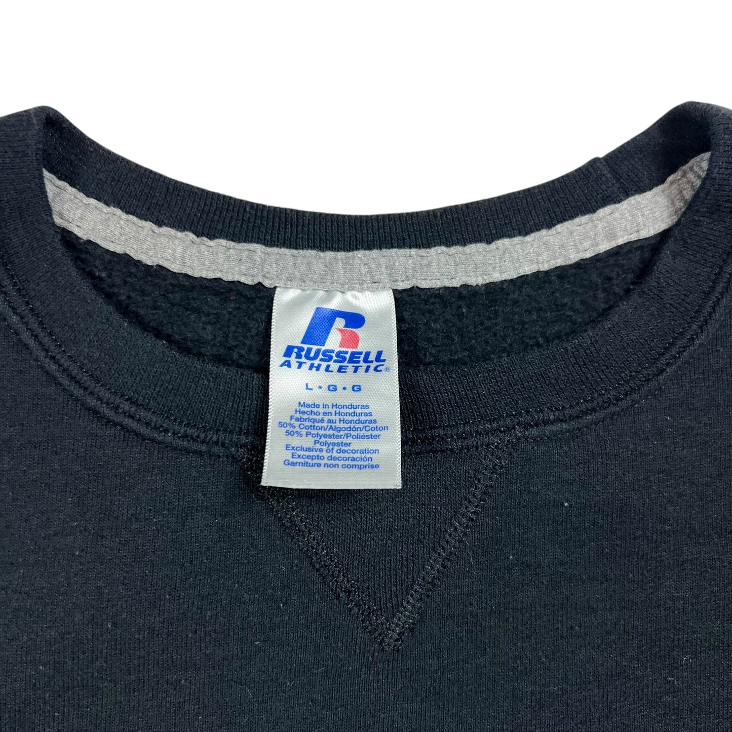 Vintage Y2K Russell Athletic black blank crewneck (L)