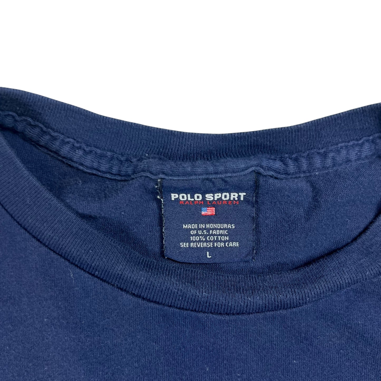 Vintage 90s Polo Sport Ralph Lauren Hockey faded Polo Bear tee (L/XL)