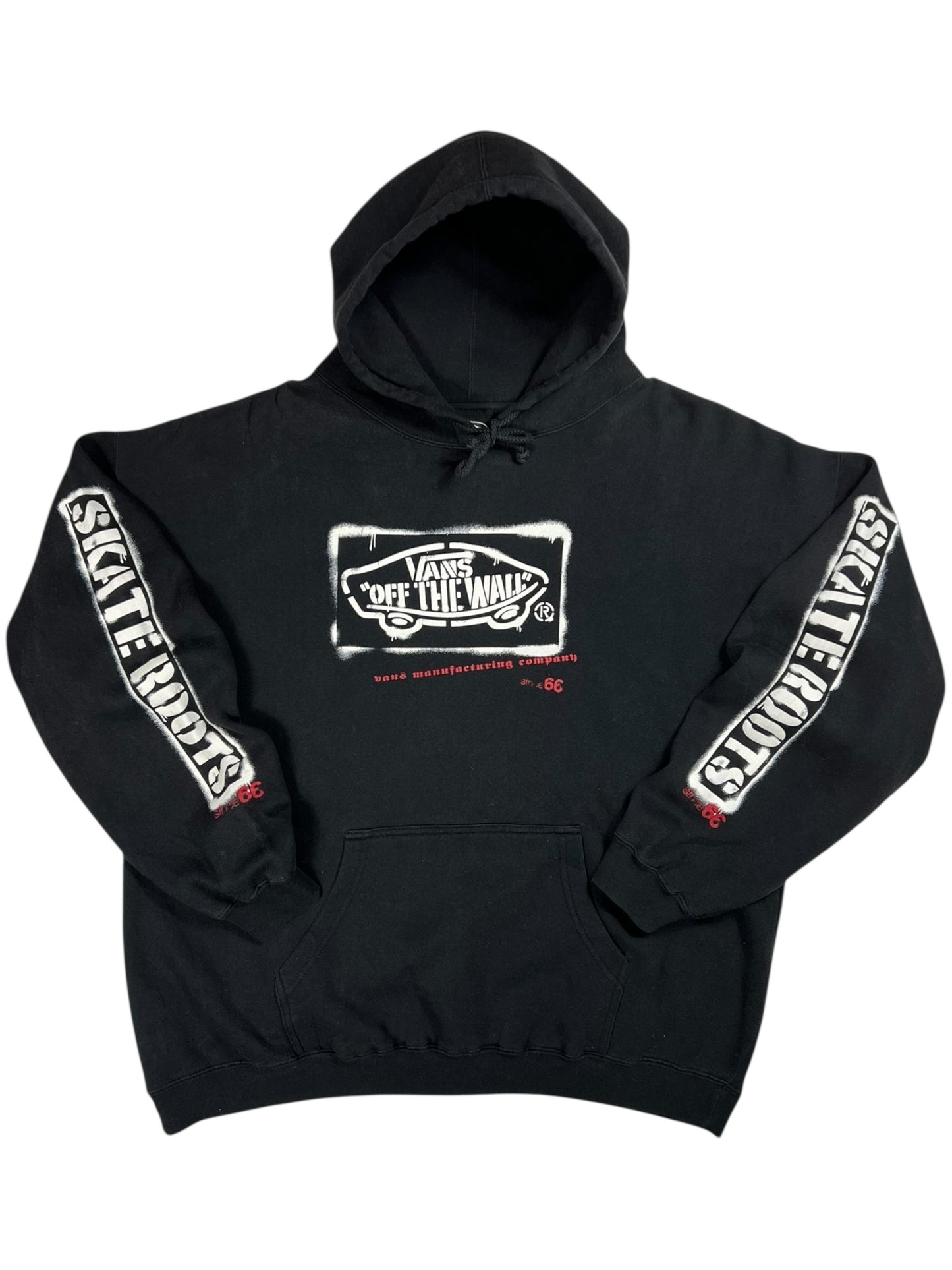 Vintage 90s Vans Skate Roots Off the Wall sleeve print hoodie (XL)