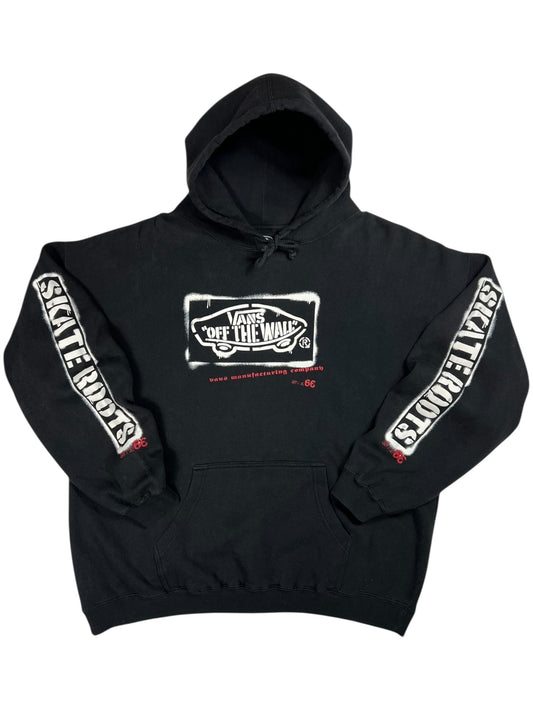 Vintage 90s Vans Skate Roots Off the Wall sleeve print hoodie (XL)