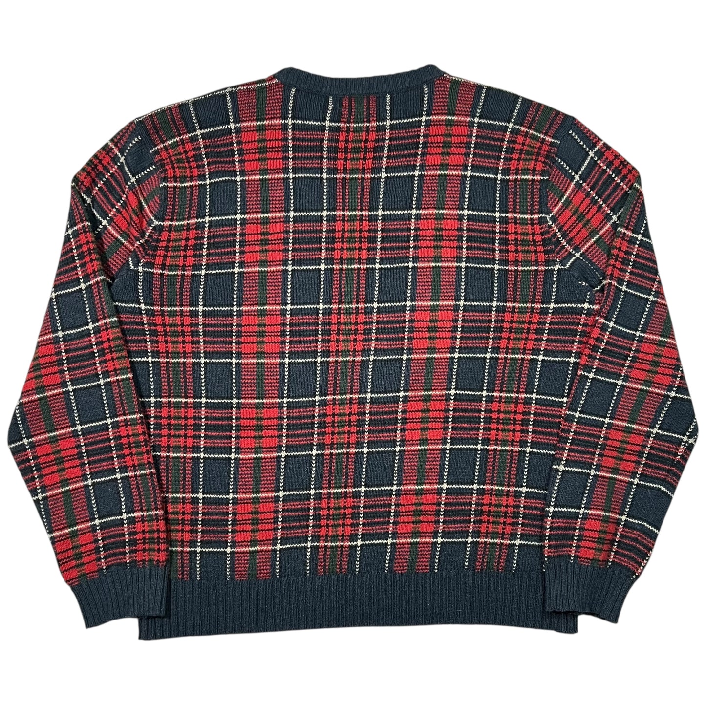 Vintage 90s Polo Ralph Lauren plaid 100% cotton knit sweater (L)