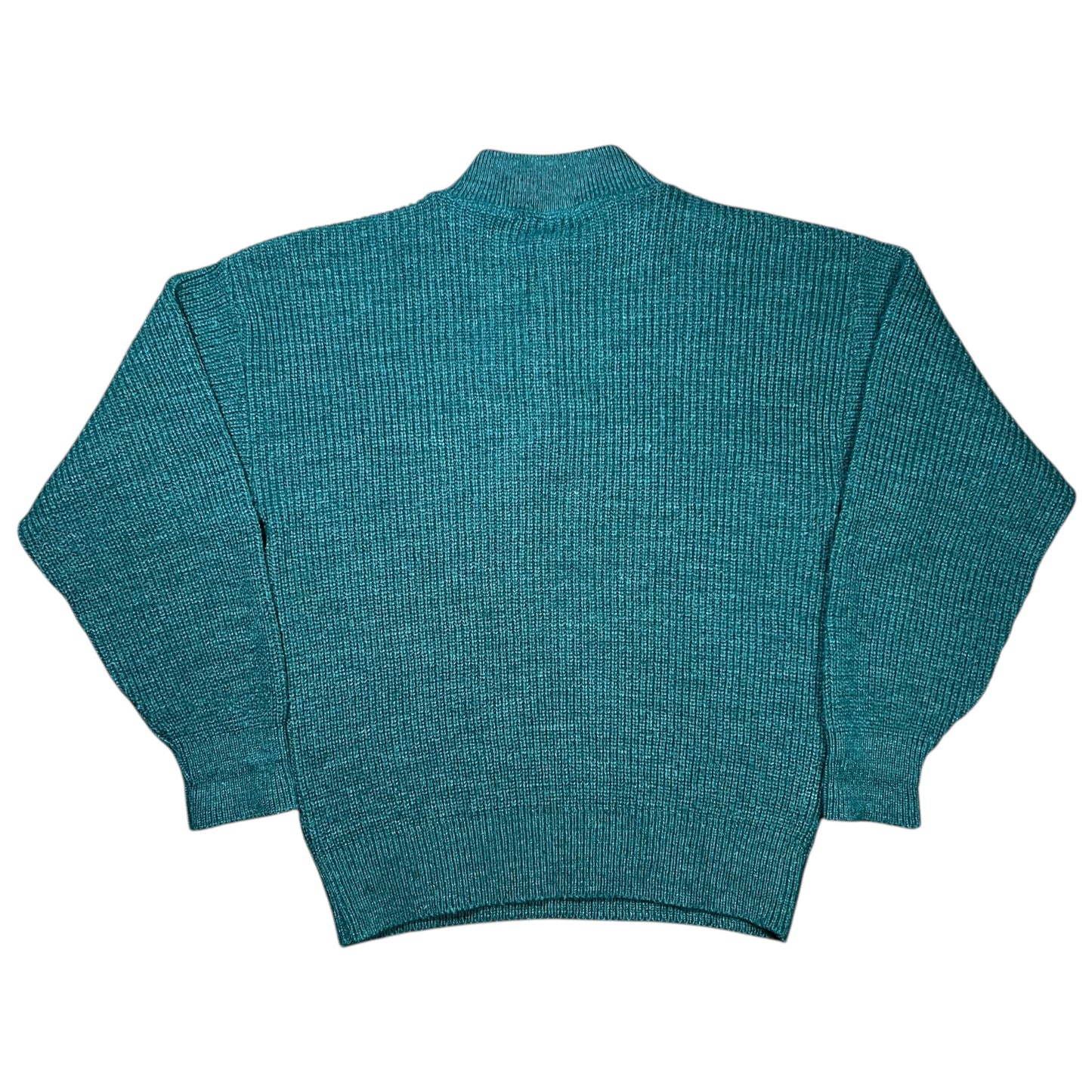 Vintage 80s L.L. Bean High Trek Yarn green henley knit sweater (L)