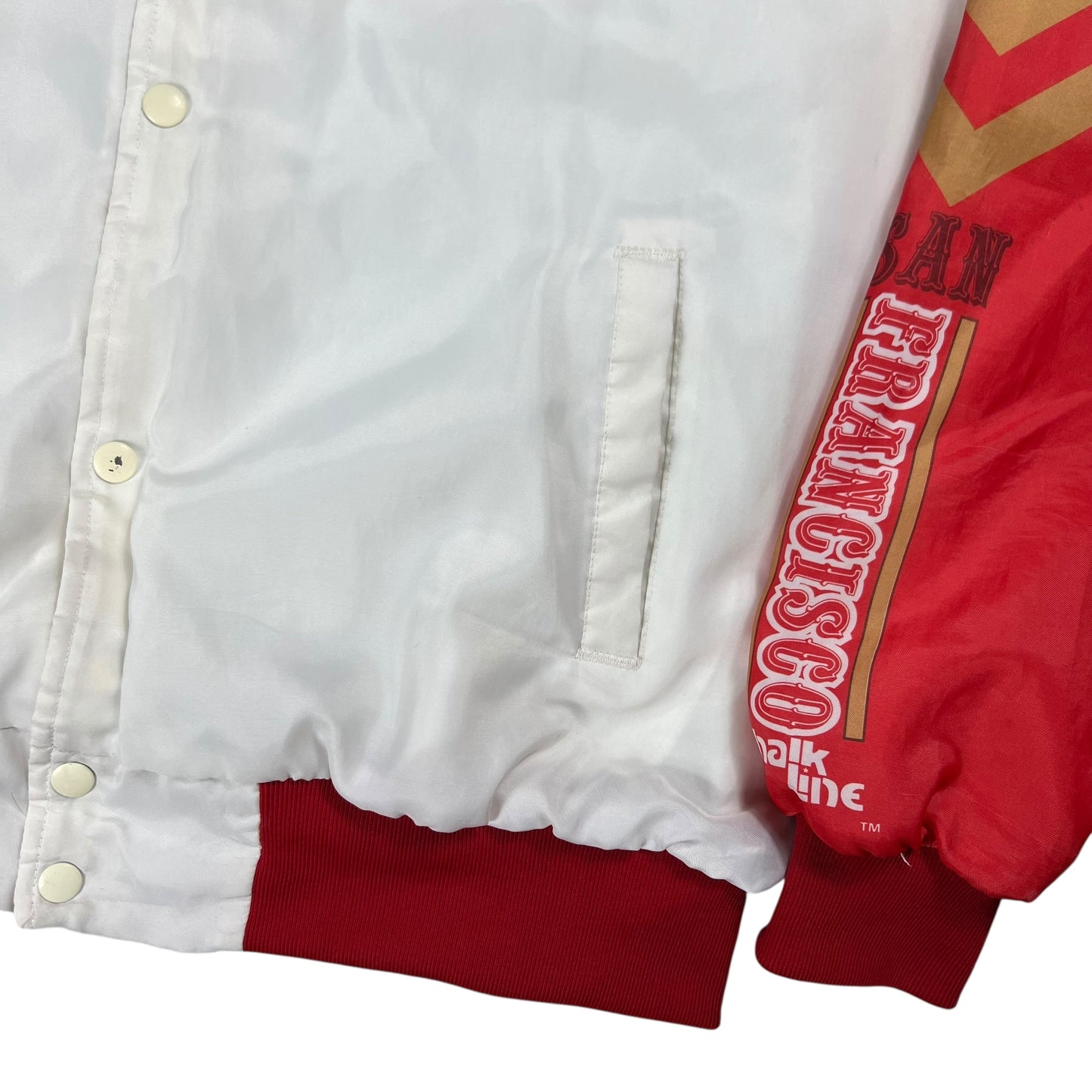 Vintage 90s Chalk Line San Francisco 49ers Miner Fanimation AOP jacket (XL)