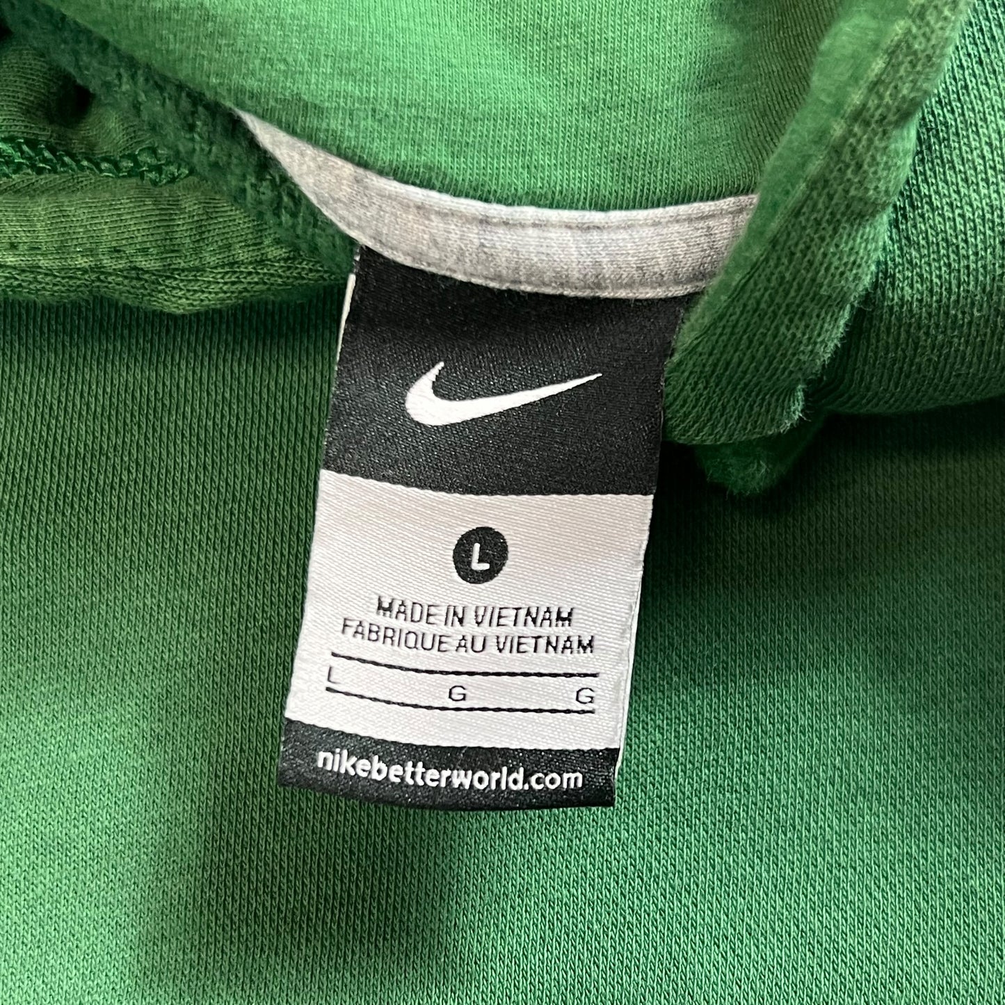 Y2K Nike center swoosh green hoodie (L)