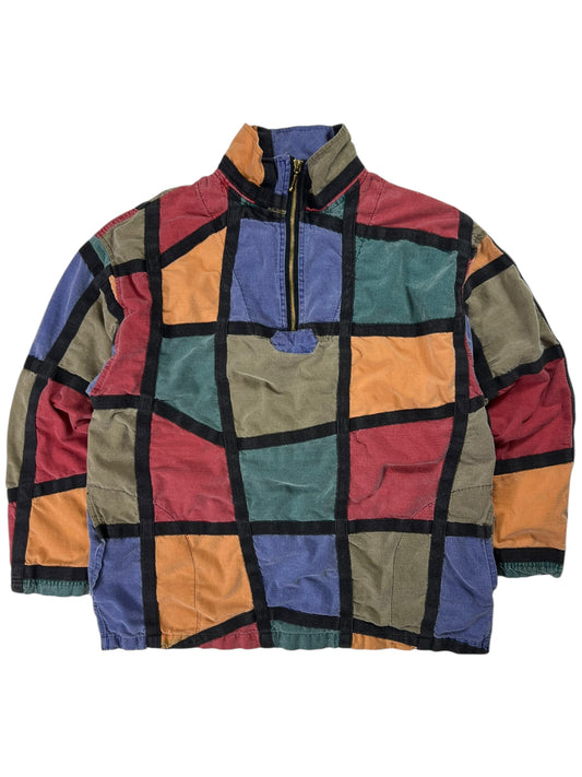 Vintage 90s Angelique color block 1/4 zip pullover (L)