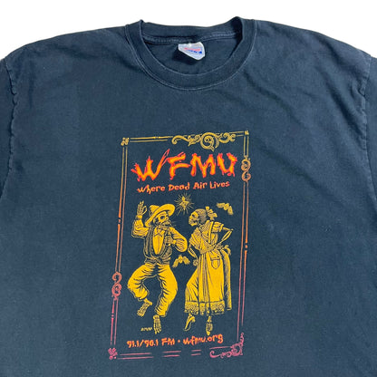 Vintage 90s WFMU 91.1/90.1 FM Where Dead Air Lives radio art tee (XL)