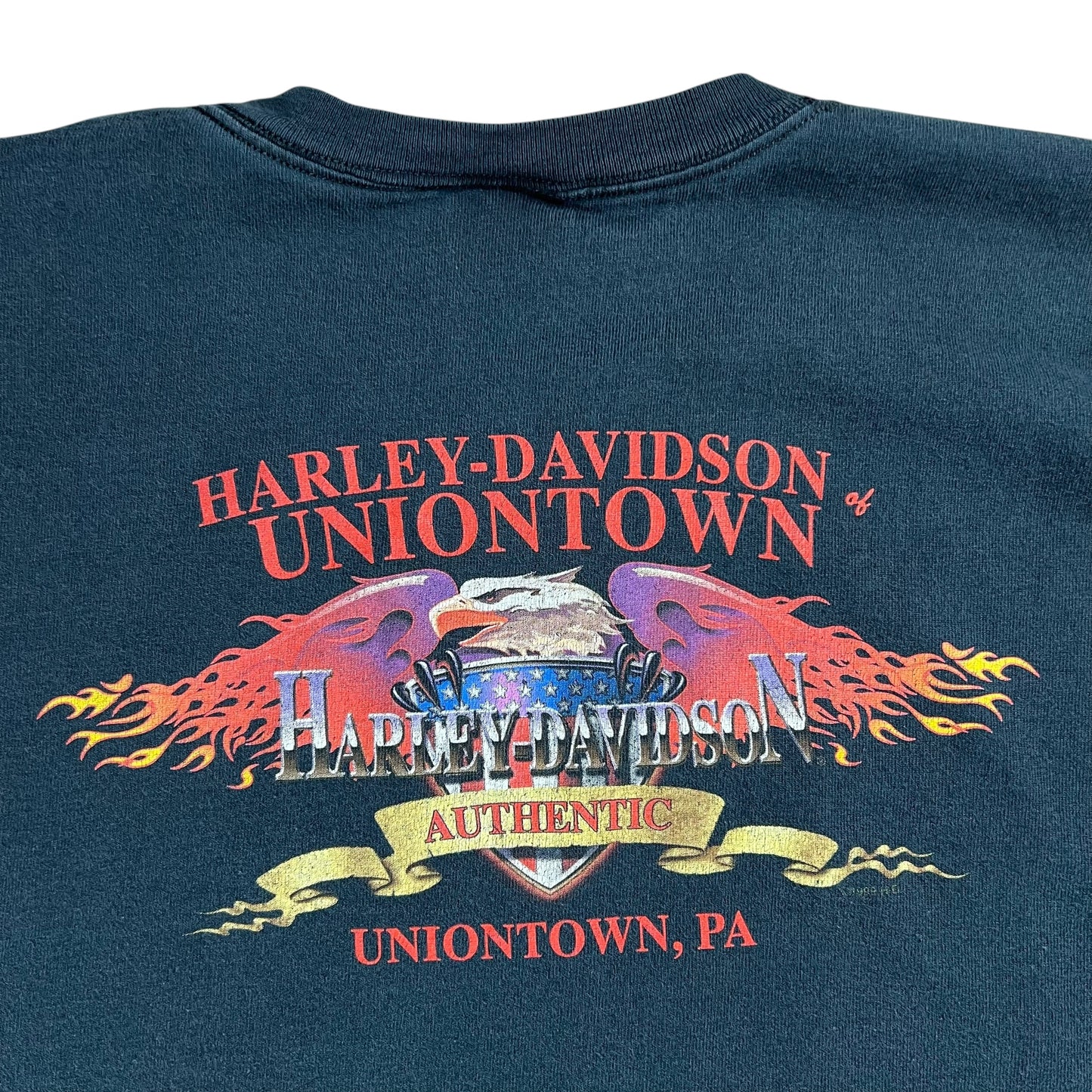 Vintage 1999 Harley Davidson Motorcycles long sleeve print biker shirt (XL)