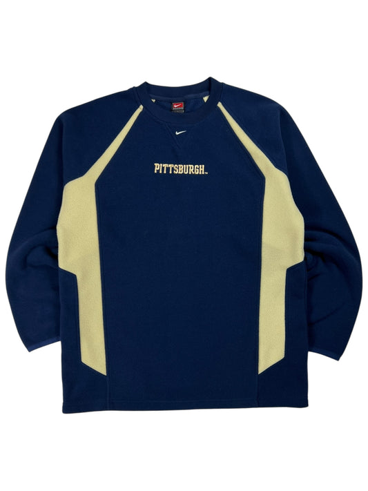 Vintage Y2K Nike center swoosh UPitt University of Pittsburgh Panthers fleece crewneck (L)