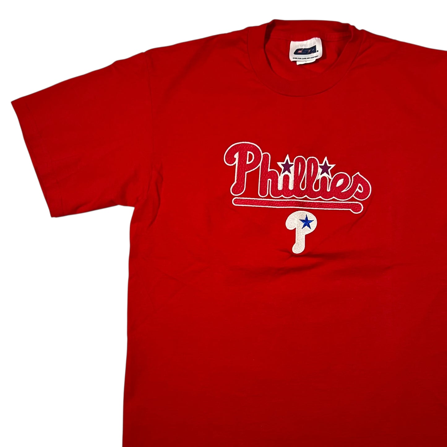 Vintage 90s CSA Philadelphia Phillies embroidered red tee (L)